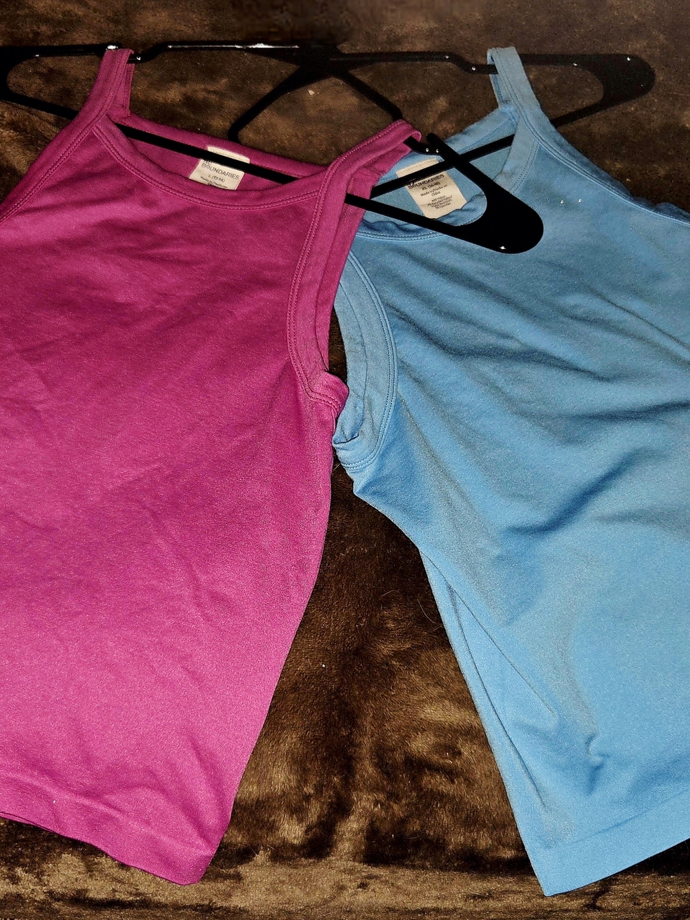 No Boundaries Womens Pink and Blue Muscle Tank Tops Pink Is Large The Blue XL